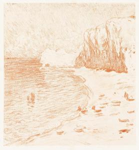 MONET Claude # THORNLEY George W,La plage et la falaise d'amont,1892,Swann Galleries US 2024-03-14
