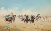 MONGE Jules 1855-1934,A cavalry charge,1905,Christie's GB 2016-01-20