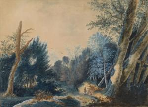 MONGIN Antoine Pierre 1762-1827,Pêcheur et son chien dans un paysage,Daguerre FR 2024-02-02