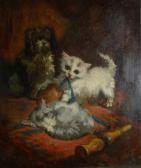 MONGINOT Charles 1825-1900,Chiot et chatons,Rossini FR 2014-01-28