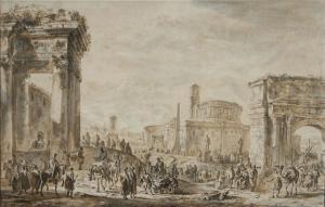 MONINCKX Pieter 1600-1686,Scène de marché sur le Forum à Rome,Millon & Associés FR 2012-04-02