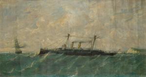 MONLEON Y TORRES RAFAEL 1843-1900,The Spanish protected cruiser 'Reina Rege,1886,Charles Miller Ltd 2018-05-01