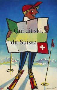 MONNERAT Pierre 1917-2006,Qui dit Ski dit Suisse,1950,Artprecium FR 2021-03-16