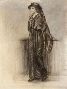 MONNIER F 1900-1900,Femme à la longue robe noire,1912,Aguttes FR 2012-03-20