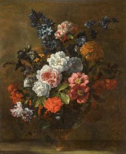 MONNOYER Jean Baptiste,Still life of roses, carnations, larkspur and othe,Sotheby's 2023-09-20