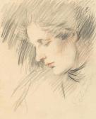 MONOD Lucien Hector 1867-1957,Portrait de jeune femme,Dogny Auction CH 2016-03-15