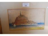 MONOGRAMMED J.R.S,View of Mont St. Michel,1916,Lawrences of Bletchingley GB 2009-07-14