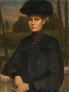 MONOGRAMMIST FP,Portrait of a Lady in a Hat,1904,Lempertz DE 2017-11-18