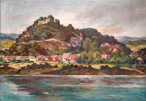 monogrammist j.j,Dorf an einem Flusslauf,1945,Reiner Dannenberg DE 2009-09-30