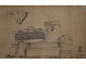 MONRO HENRY 1791-1814,STUDY OF BOOKS, AN INKSTAND,Lawrences GB 2011-01-21