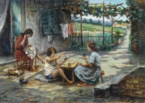 MONSAGRATI Alessandro 1884-1966,In cortile,Galleria Pananti Casa d'Aste IT 2021-09-28