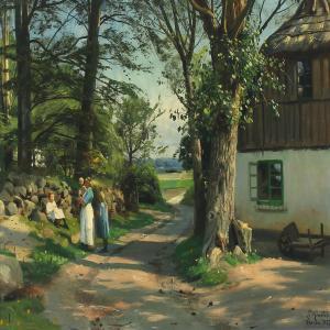 MONSTED Peder Mork,Early spring day in the countryside, Fredensborg,1922,Bruun Rasmussen 2015-11-16