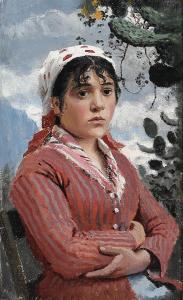 MONSTED Peder Mork 1859-1941,Portrait of a Southern woman,2005,Bruun Rasmussen DK 2024-04-01