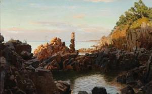 MONSTED Peder Mork 1859-1941,The rocky coast of Helligdomsklipperne,1882,Bruun Rasmussen 2018-04-30