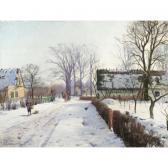 MONSTED Peder Mork,vinter i brøndbyøster (the town of brøndbyøster co,1923,Sotheby's 2006-06-13