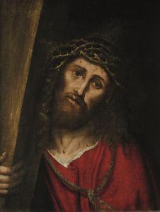 MONTAGNA Bartolomeo 1450-1523,Cristo coronato di spine appoggiato alla croce,Cambi IT 2022-06-15