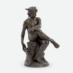 MONTAGNE Pierre Marius 1828-1879,A Resting Hermes. France,1867,Stahl DE 2023-06-23