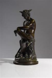 MONTAGNE Pierre Marius 1828-1879,Sitzender Hermes,1867,Palais Dorotheum AT 2021-05-04