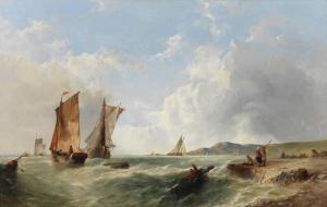 MONTAGUE Alfred 1832-1883,Fishing fleet off the coast in a fresh breeze; A d,1867,Bonhams 2024-04-24