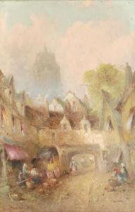 MONTAGUE Clifford 1855-1917,A Continental street scene with dist,1898,Fieldings Auctioneers Limited 2018-07-28