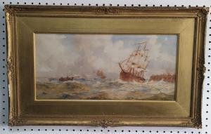 MONTAGUE Clifford 1845-1901,Stormy seascape with sailing vessels in a heavy sw,Chilcotts 2023-07-15
