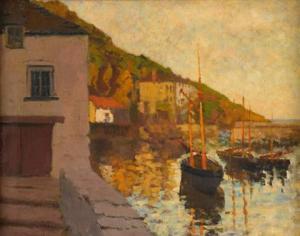 MONTAGUE Lilian Amy 1868,POLPERRO HARBOR AT SUNSET,Freeman US 2008-06-22