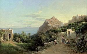 MONTALANT Julius O,Blick von Capri über das Meer, im Hintergrund der ,Galerie Bassenge 2014-05-30