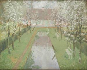 MONTALD Constant 1862-1944,Vue de la propriété au printemps,1917,Horta BE 2022-11-14