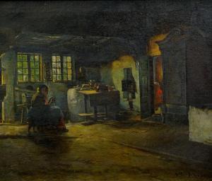 MONTAN Anders 1845-1917,Old lady in cottage interior,1912,Golding Young & Co. GB 2021-09-15