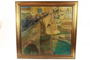 MONTANARI Giuseppe 1889-1976,Processione,1925,Dams Casa d'Aste IT 2023-02-01