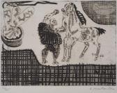 MONTANDON Aimé 1913-1985,La mort harnachant son cheval,Sadde FR 2020-09-02