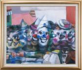 MONTANES Jose 1919-1998,CARNIVAL OF CLOWNS,Clark Cierlak Fine Arts US 2014-10-25