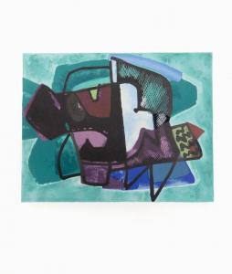 MONTANIER Francis 1895-1974,Cubist Abstract in Green and Purple,Ro Gallery US 2024-01-31
