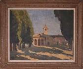 MONTASSIER Henri 1880-1946,Paysage à l'église,Etienne de Baecque FR 2021-05-19