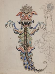 MONTEDORO Marco 1887-1947,Maquettes de costumes pour un dragon et un chat,Ader FR 2021-10-06