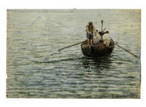 MONTEFORTE Edoardo 1849-1932,Barca sul lago,1876,Gonnelli IT 2024-02-07