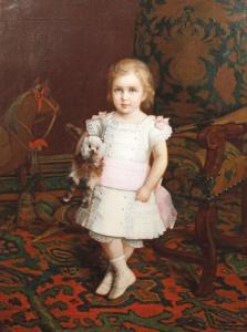 MONTEIGNIER Jules 1836-1907,Enfant au chien et au cheval à bascule,Millon & Associés FR 2011-12-12
