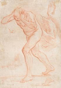 MONTELATICI Francesco,Studies of Male Nude with Hands Clasped to Head,Swann Galleries 2021-11-03