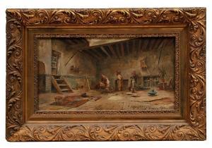 MONTENEGRO Julio 1867-1932,"A Sandal-Maker's Shop in Cadiz",1892,Neal Auction Company US 2023-06-16