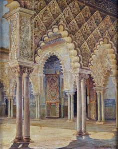 MONTENEGRO Julio 1867-1932,Chiostro arabo,1884,Galleria Pananti Casa d'Aste IT 2021-03-26