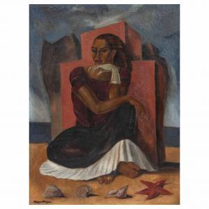 MONTENEGRO Roberto 1885-1968,Mujer en la costa,Morton Subastas MX 2024-03-14
