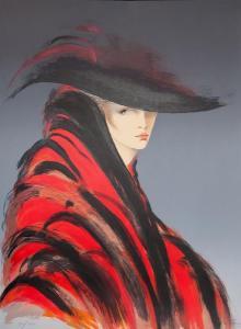 MONTESINOS VICTORIA 1944,Woman in Red Cape,Ro Gallery US 2018-11-29