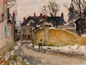 MONTEZIN Pierre Eugene 1874-1946,Rue de Village sous la Neige,William Doyle US 2019-05-14