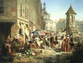 MONTFALLET Adolphe François 1816-1900,A Parisian market scene,Bonhams GB 2015-03-31