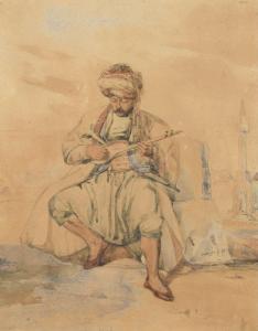 MONTFORT Antoine Alphonse 1802-1884,Soldat oriental jouant de l\’oud,Rossini FR 2024-03-29