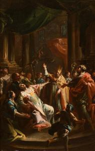 MONTI IL BOLOGNESE Francesco 1685-1768,St. Geminianus drives the devil out o,im Kinsky Auktionshaus 2022-12-06