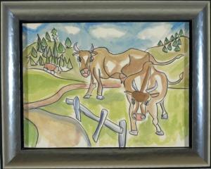 MONTI Leonardo 1944,Zwei Kühe auf der Weide,Allgauer DE 2010-04-15