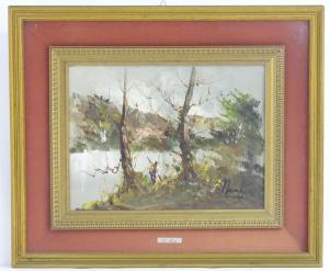 MONTI R. 1800-1900,A figure on the wooded bank of a river,Claydon Auctioneers UK 2020-07-01