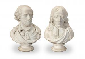 Monti Raffaello 1818-1881,busts of Milton & Shakespeare,Bonhams GB 2022-03-29