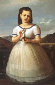 MONTIEL José Justo 1822-1899,Niña con nido,1865,Christie's GB 2005-11-15